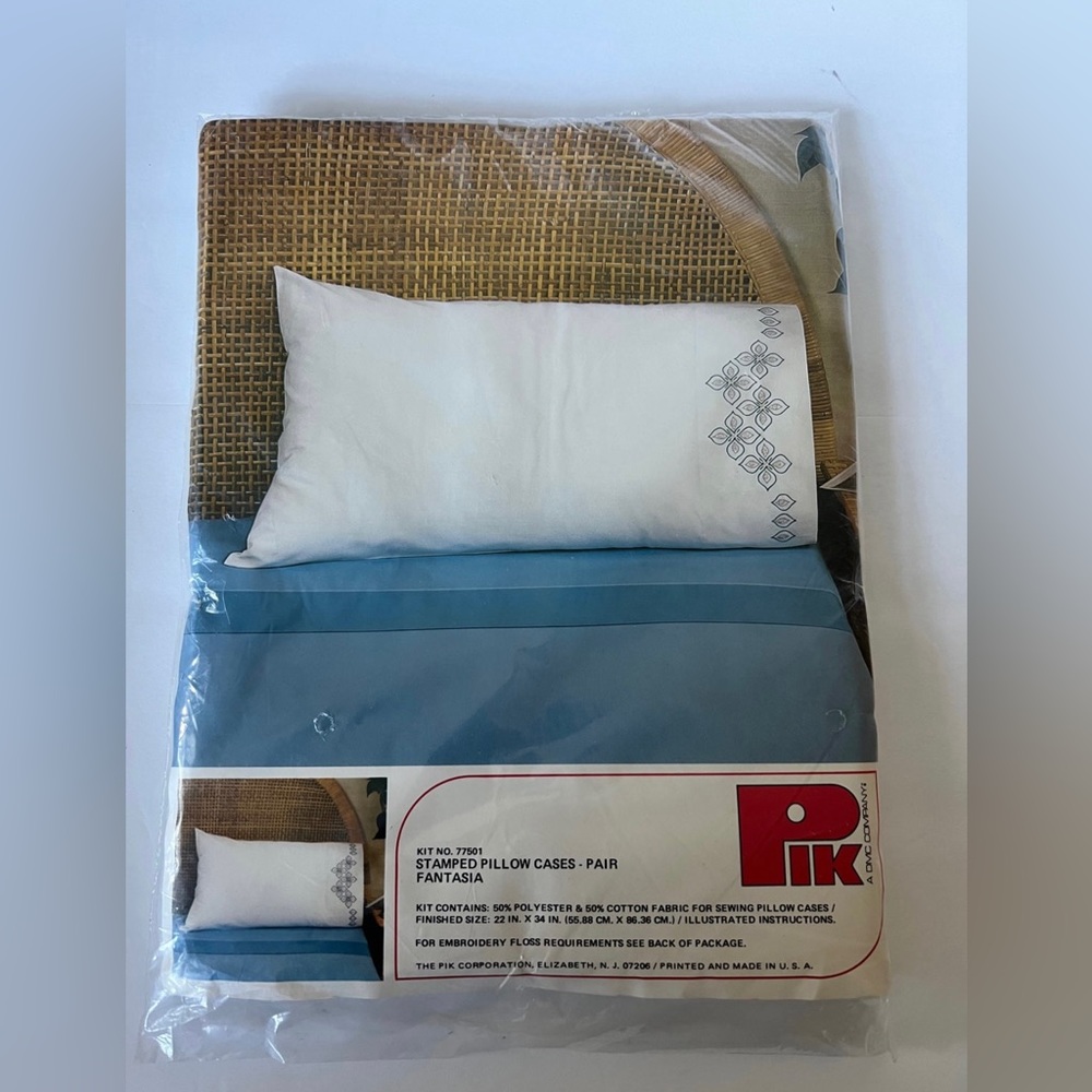 PIK DMC Stamped Pillowcase Pair -Fantasia New
Kit # 77501